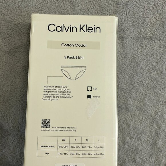 NEW 3 Pack Calvin Klein Women's L Bikini Underwear Cotton Modal Multicolor - Picture 4 of 5